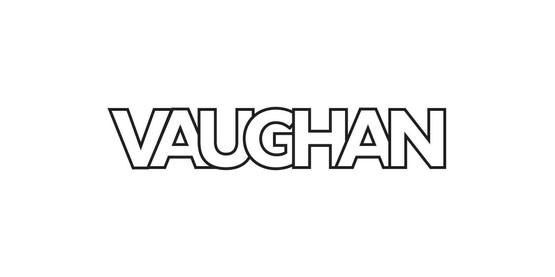 vaughan i de kanada emblem. de design funktioner en geometrisk stil, vektor illustration med djärv typografi i en modern font. de grafisk slogan text.