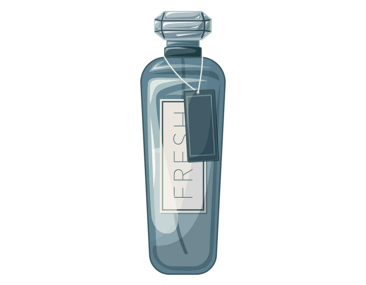 Glas elegant Flasche von duftend Parfüm. Vektor isoliert Karikatur Eau de Parfüm.