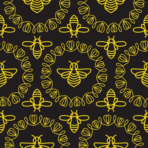 Seamless mönster med Bee vektor