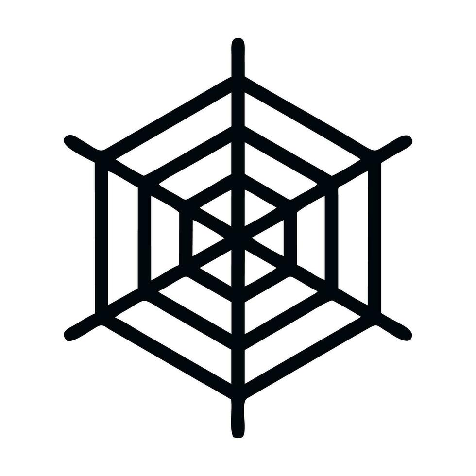 Spinne Netz Symbol Linie isoliert auf Weiß Hintergrund. Vektor Illustration