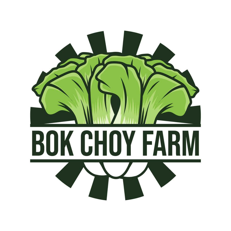 bok Choy Bauernhof Logo Vorlage vektor
