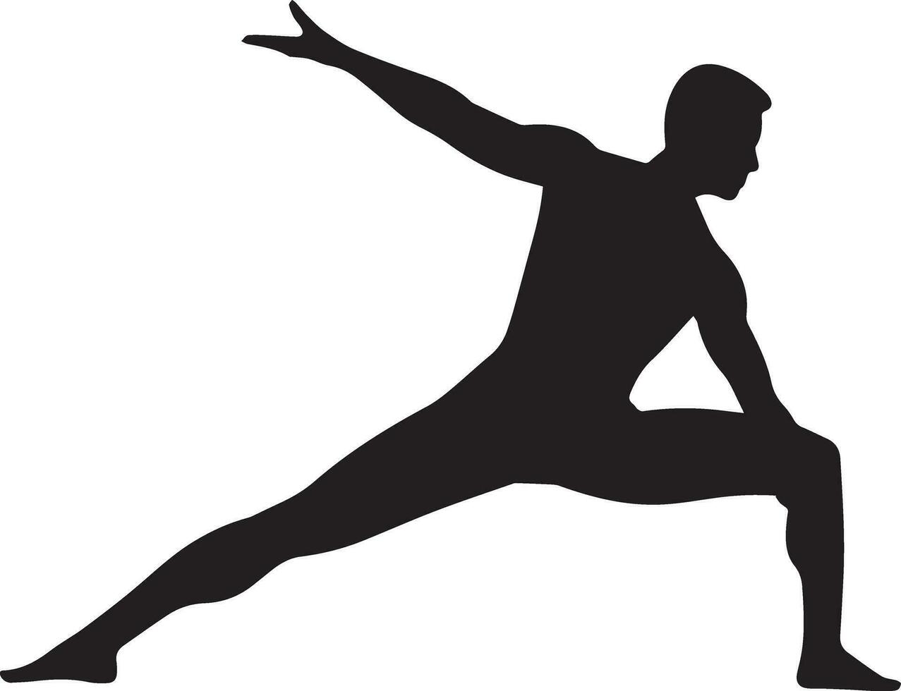 Yoga Krieger Pose Vektor Silhouette Illustration 8