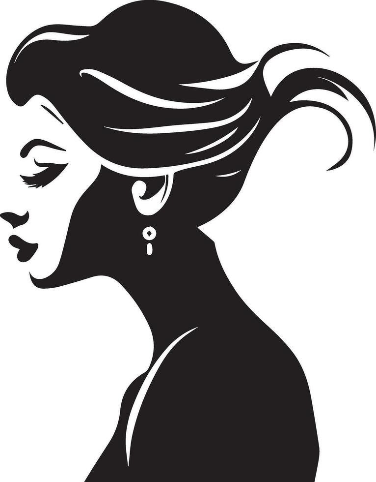 Frau Gesicht Vektor Silhouette Illustration 8