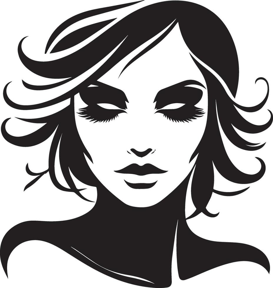 Frau Gesicht Vektor Silhouette Illustration 3