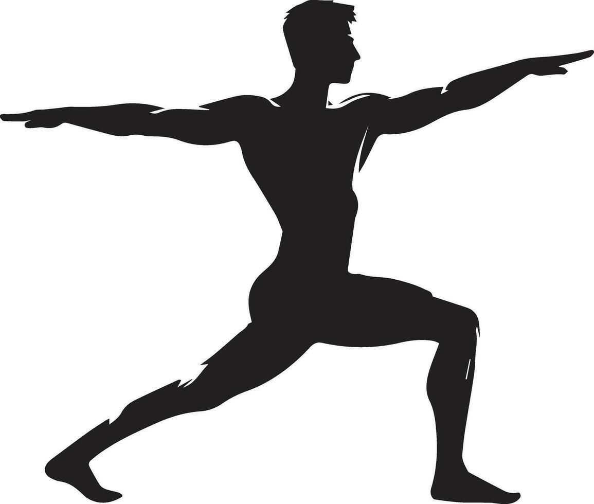 Yoga Krieger Pose Vektor Silhouette Illustration 12