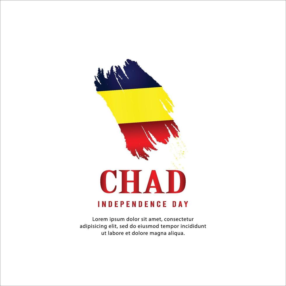 Pinsel glücklicher Unabhängigkeitstag von Tschad. Vorlage, Hintergrund. Vektor-Illustration vektor