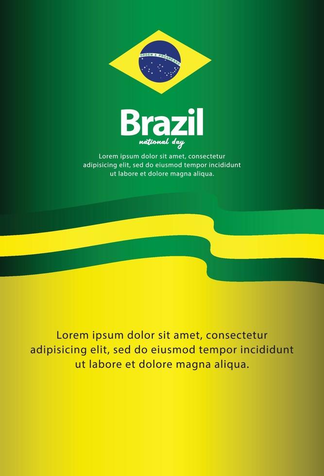 brasilianska självständighetsdagen. frihetsdagen. trevlig nationaldag. fira årligen i september 7. brasilianska flaggan. patriotisk brasiliansk design. mall, bakgrund. vektor illustration