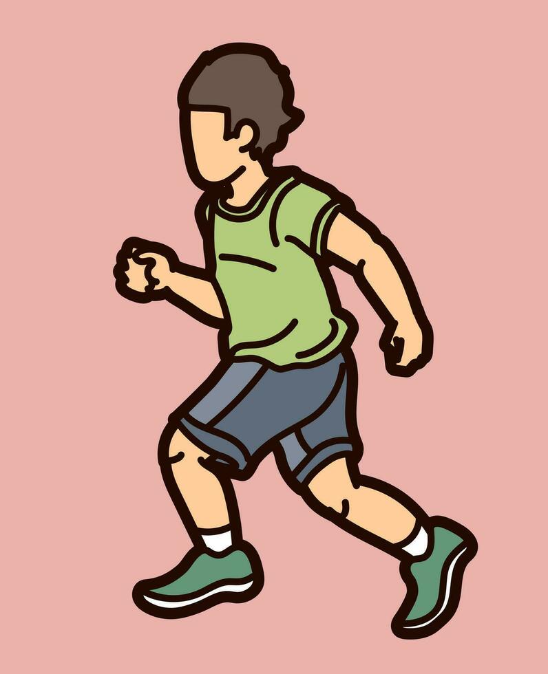 en pojke löpning spelar vektor