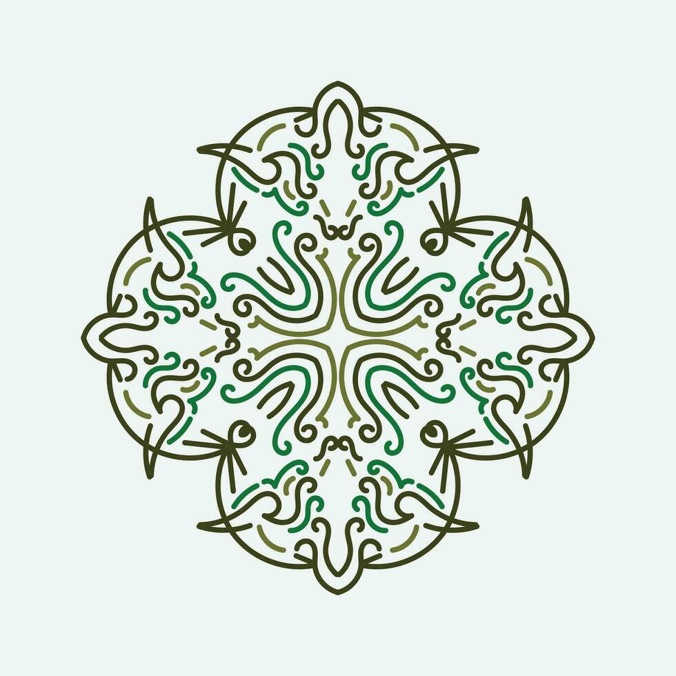 barock design element och ornament med grön Färg vektor