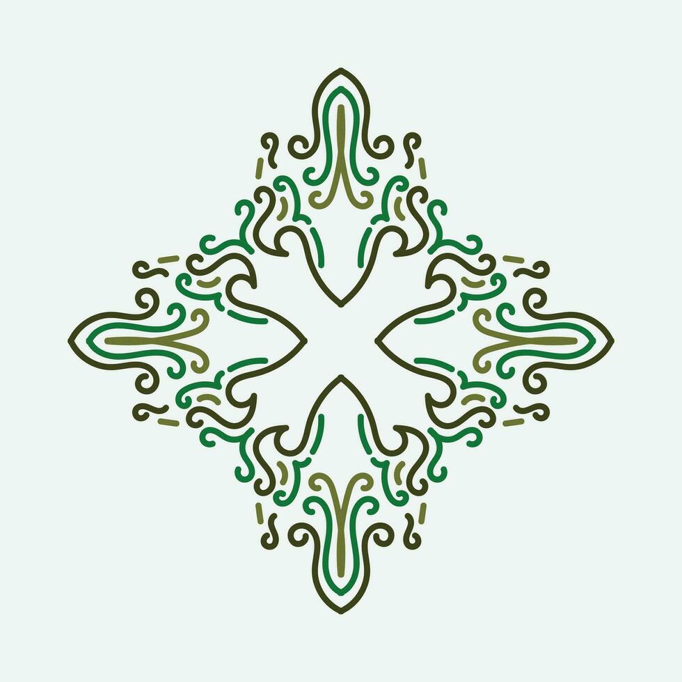 Barock Design Elemente und Ornamente mit Grün Farbe vektor