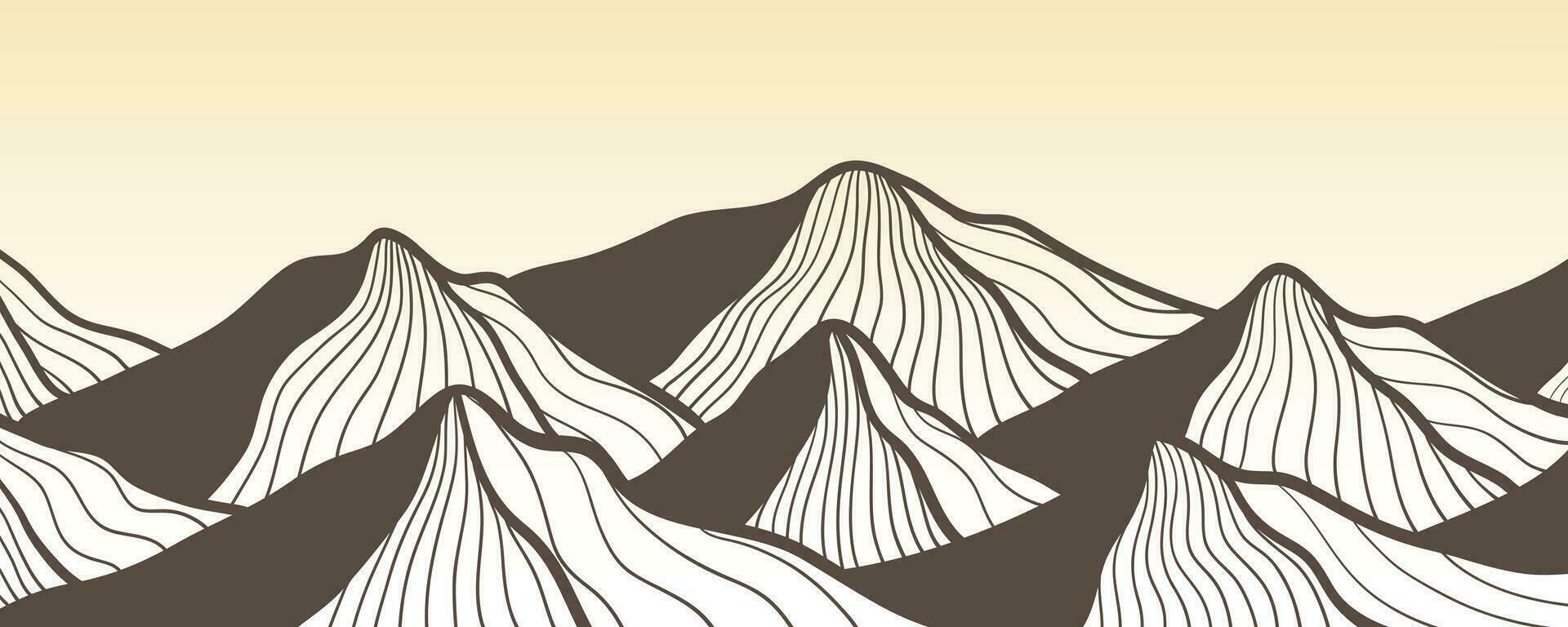 japansk bakgrund med linje vågmönster vektor. abstrakt mall med geometriska mönster. berg layout design i orientalisk stil. vektor