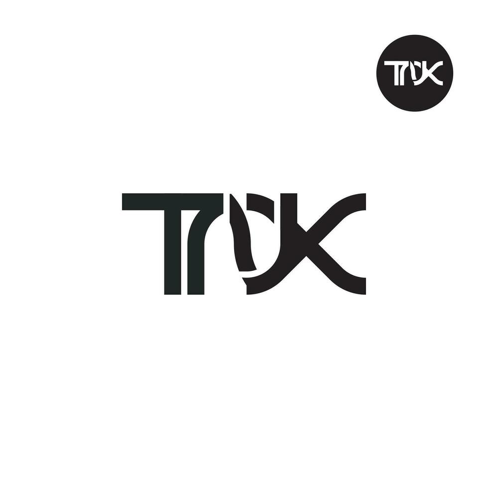 Brief tnx Monogramm Logo Design vektor