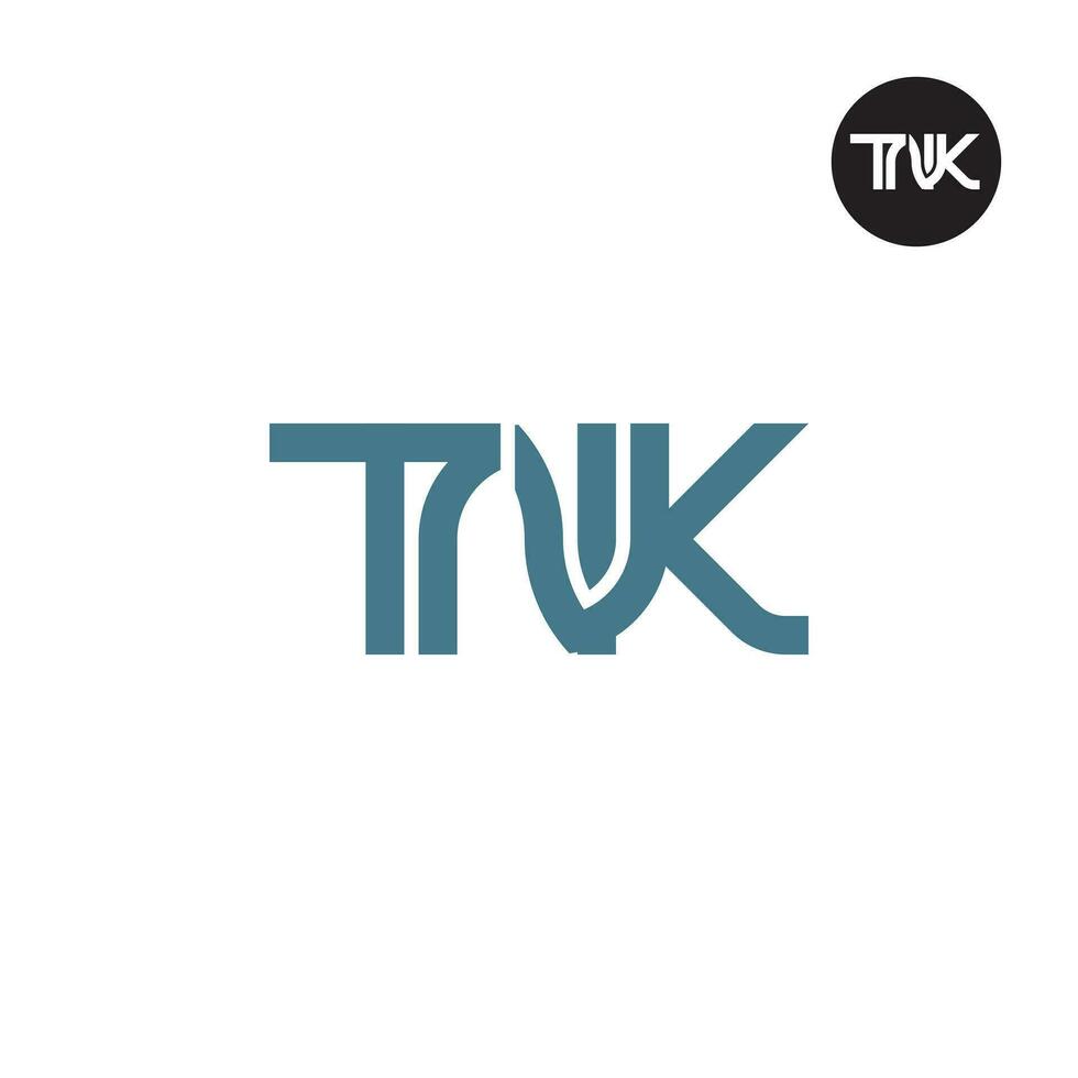 brev tnk monogram logotyp design vektor