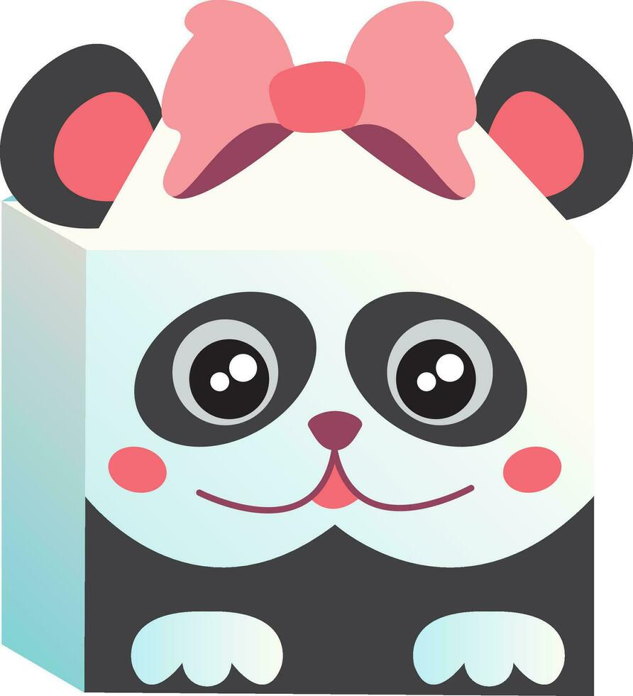 Vektor Illustration von süß Panda Geschenk Box zum festlich Kind Design isoliert auf Weiß Hintergrund