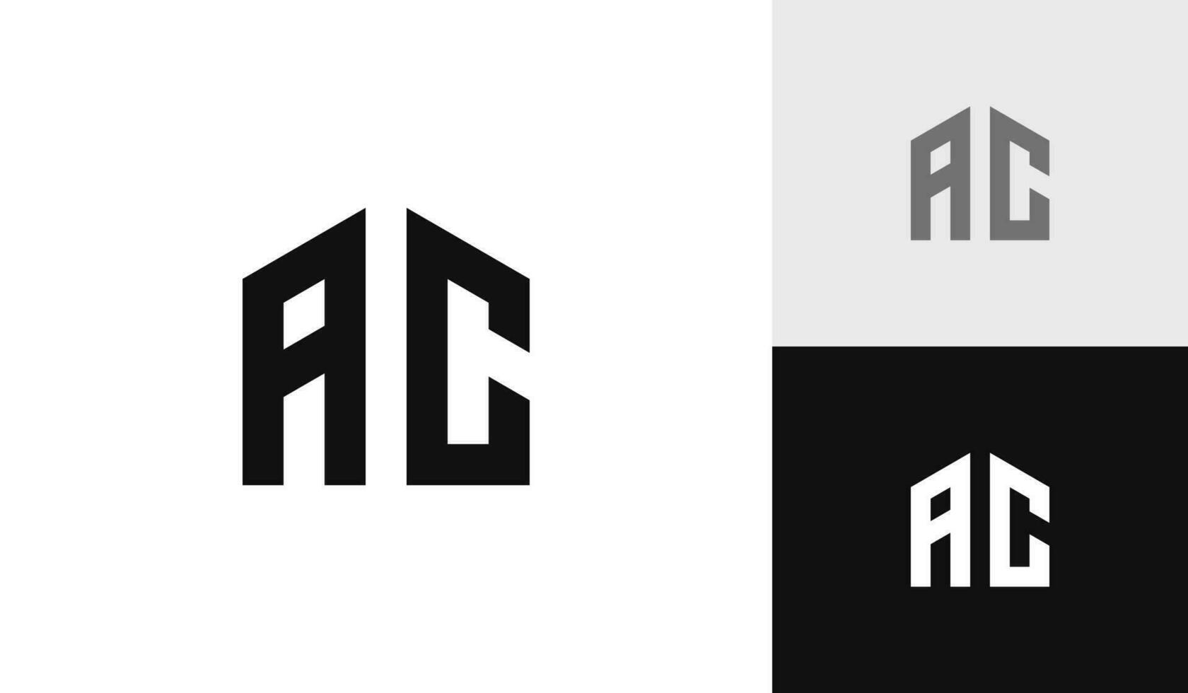 brev ac med hus form logotyp design vektor