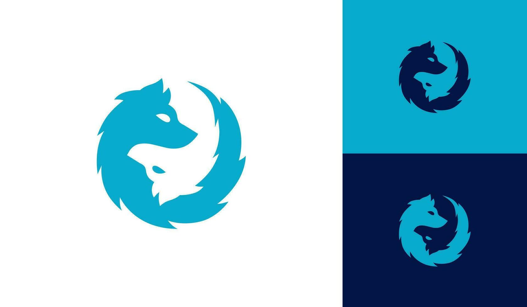 Wolf Kopf Silhouette Logo Design vektor