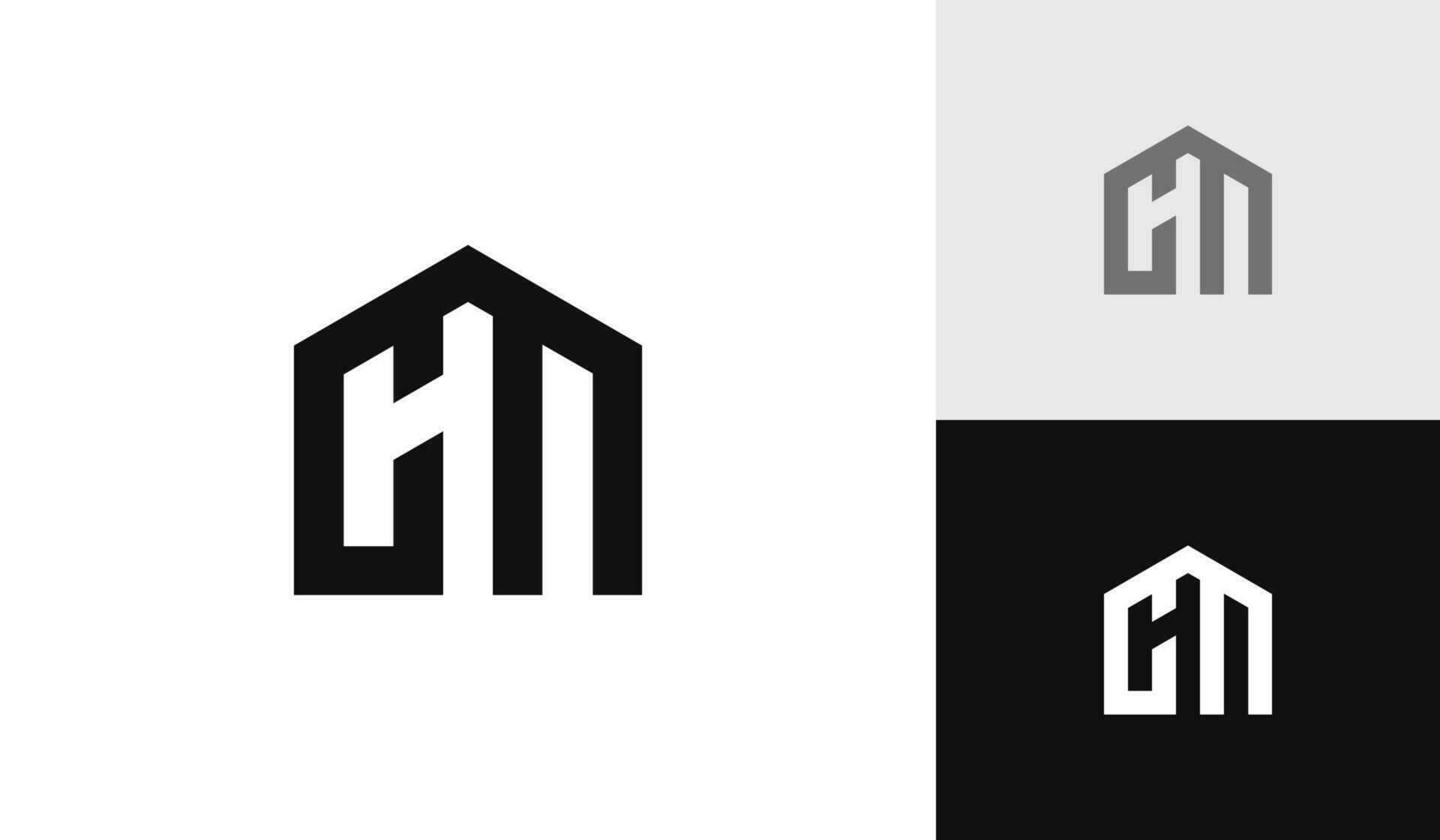 Brief cm mit Haus gestalten Logo Design vektor