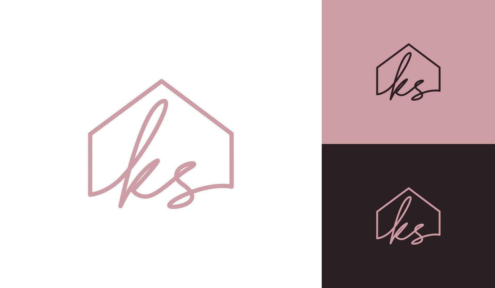 Brief k mit Haus Logo Design vektor