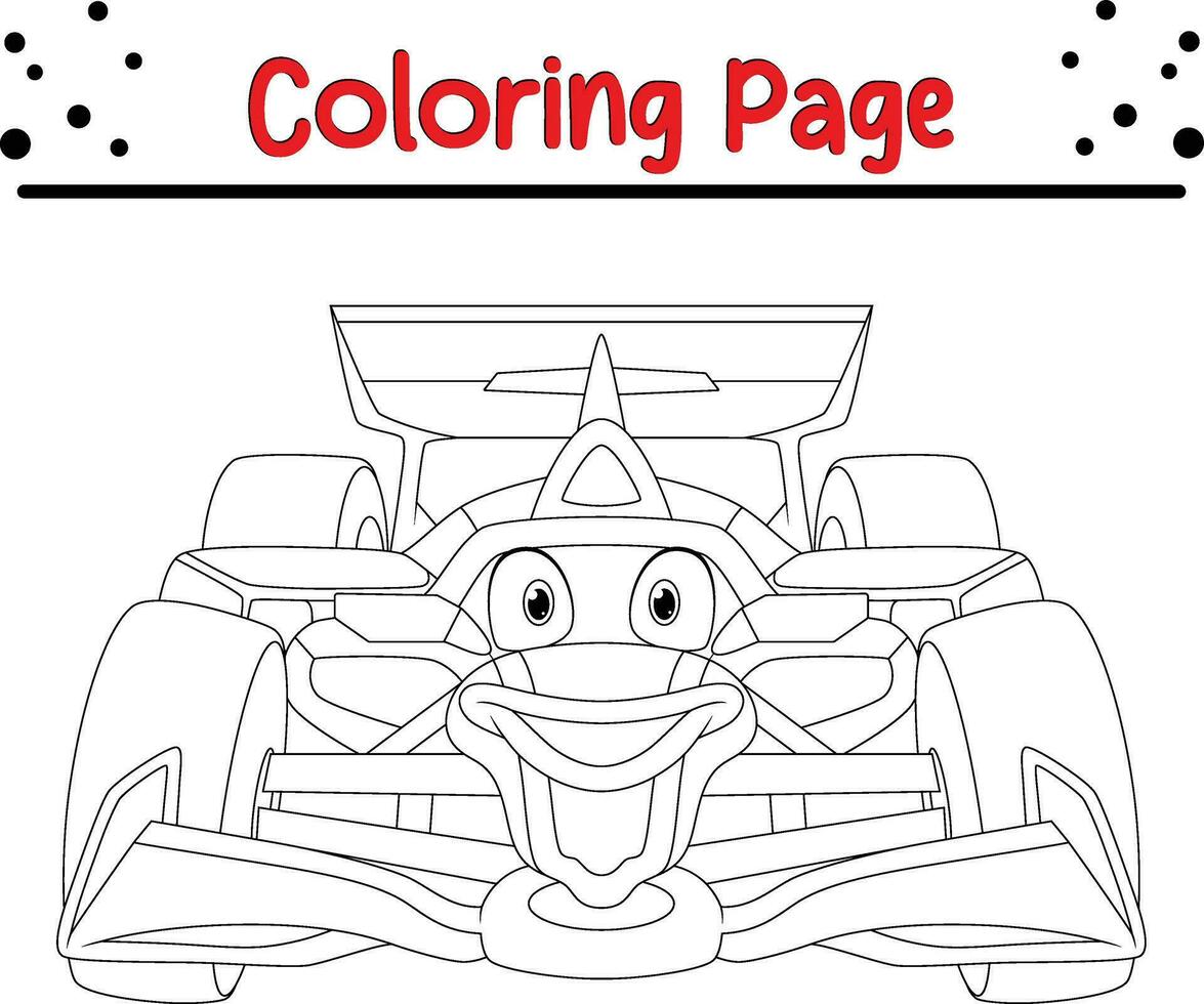 tävlings bil färg sida för barn vektor