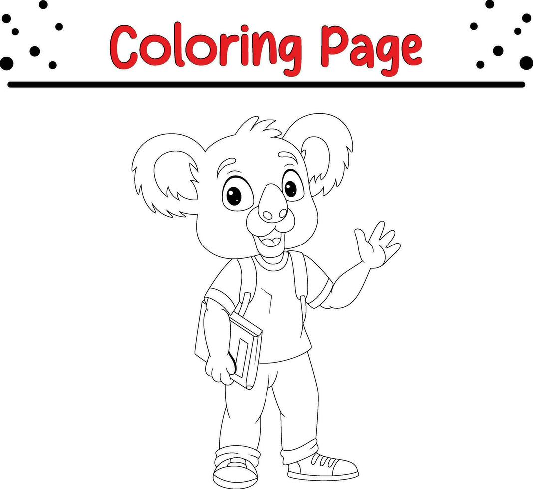 rolig koala färg sida för barn vektor