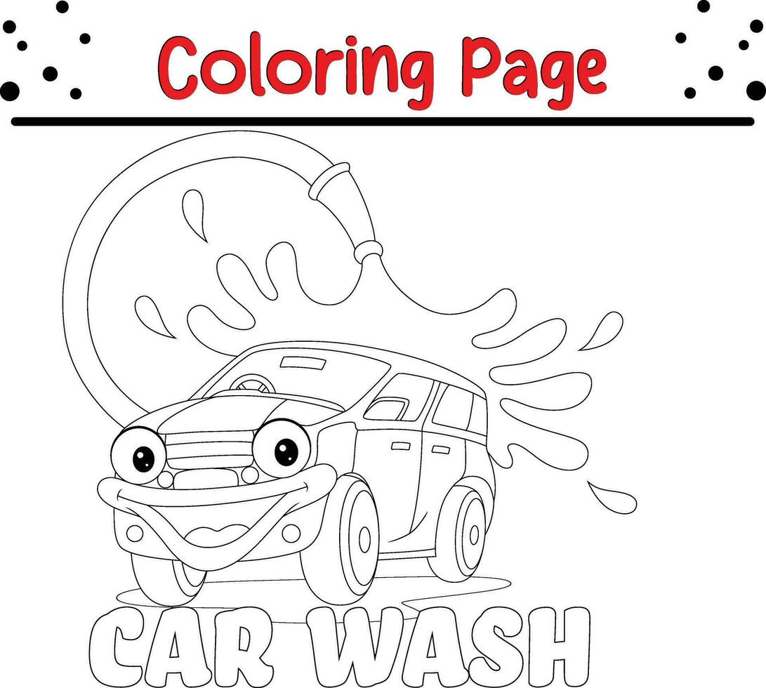 leende bil tvättning färg sida vektor