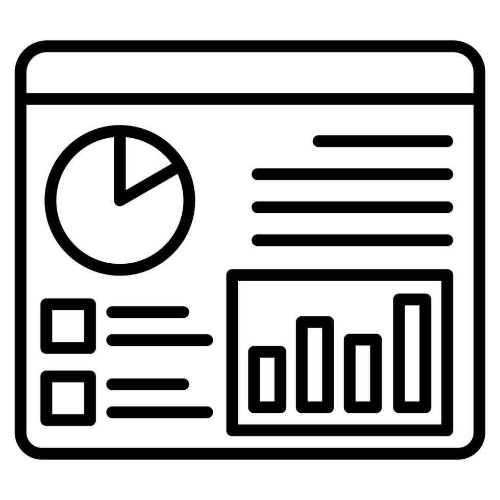 data visualisering ikon linje vektor illustration