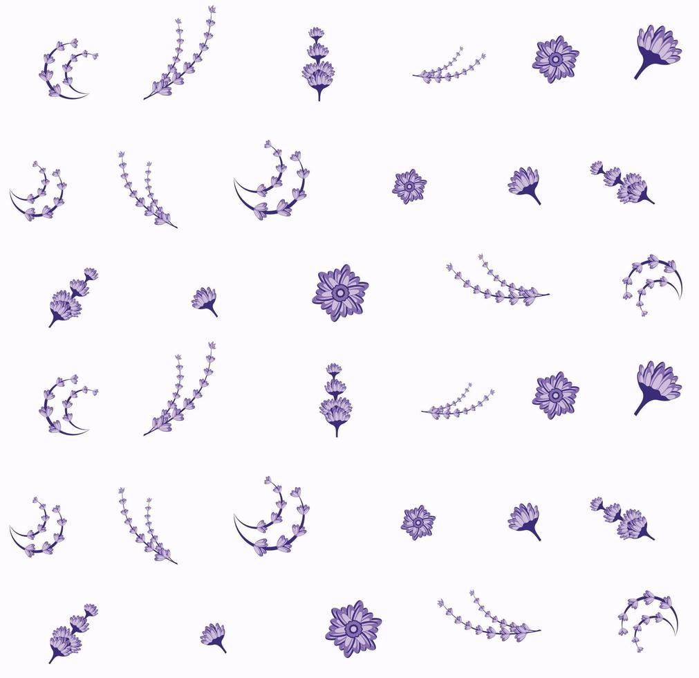 lavendel blomma illustration sömlösa mönster design vektor eps -format