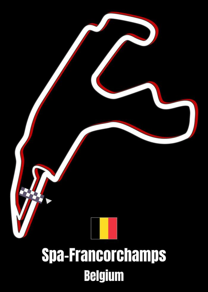 Schaltkreis von Spa francorchamps Karte vektor