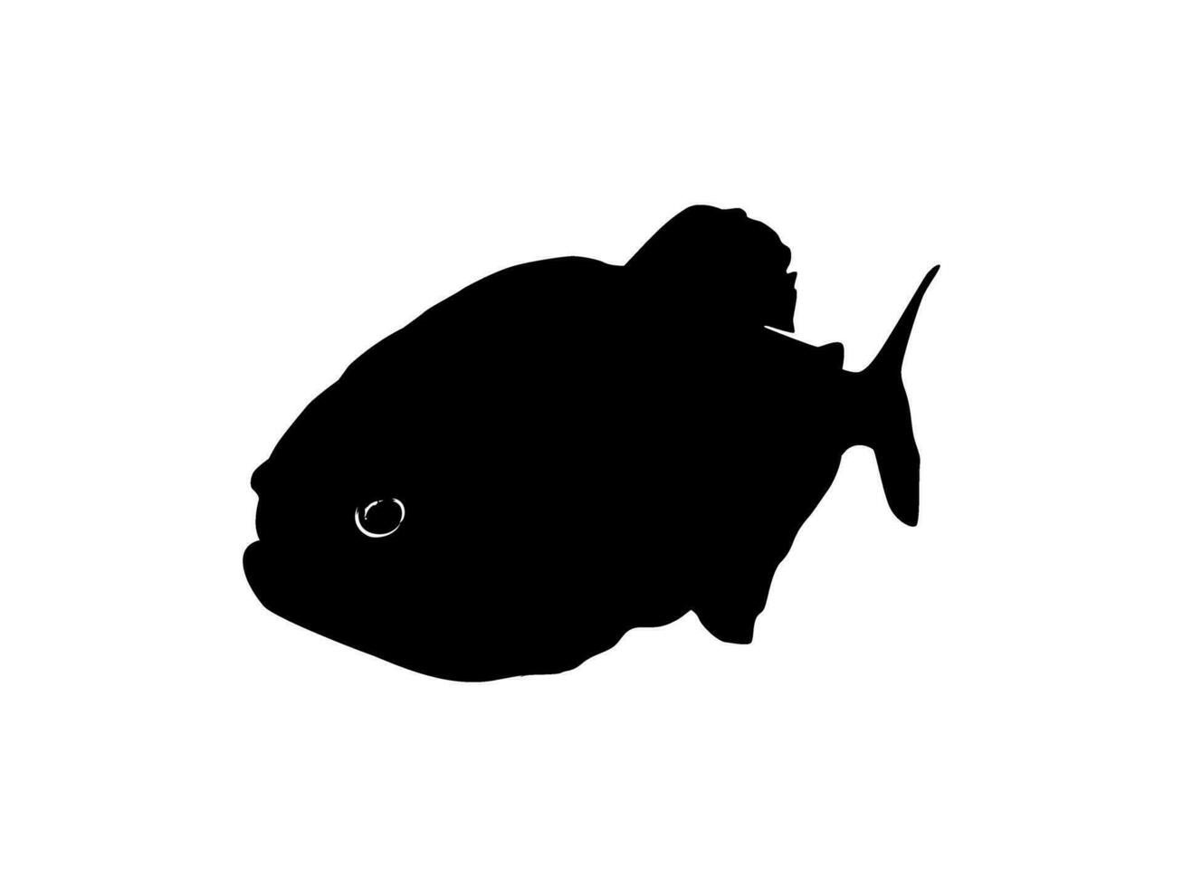 Piranha Fisch Silhouette, können verwenden zum Logo Gramm, Webseite, Kunst Illustration, Piktogramm, Symbol oder Grafik Design Element. Vektor Illustration