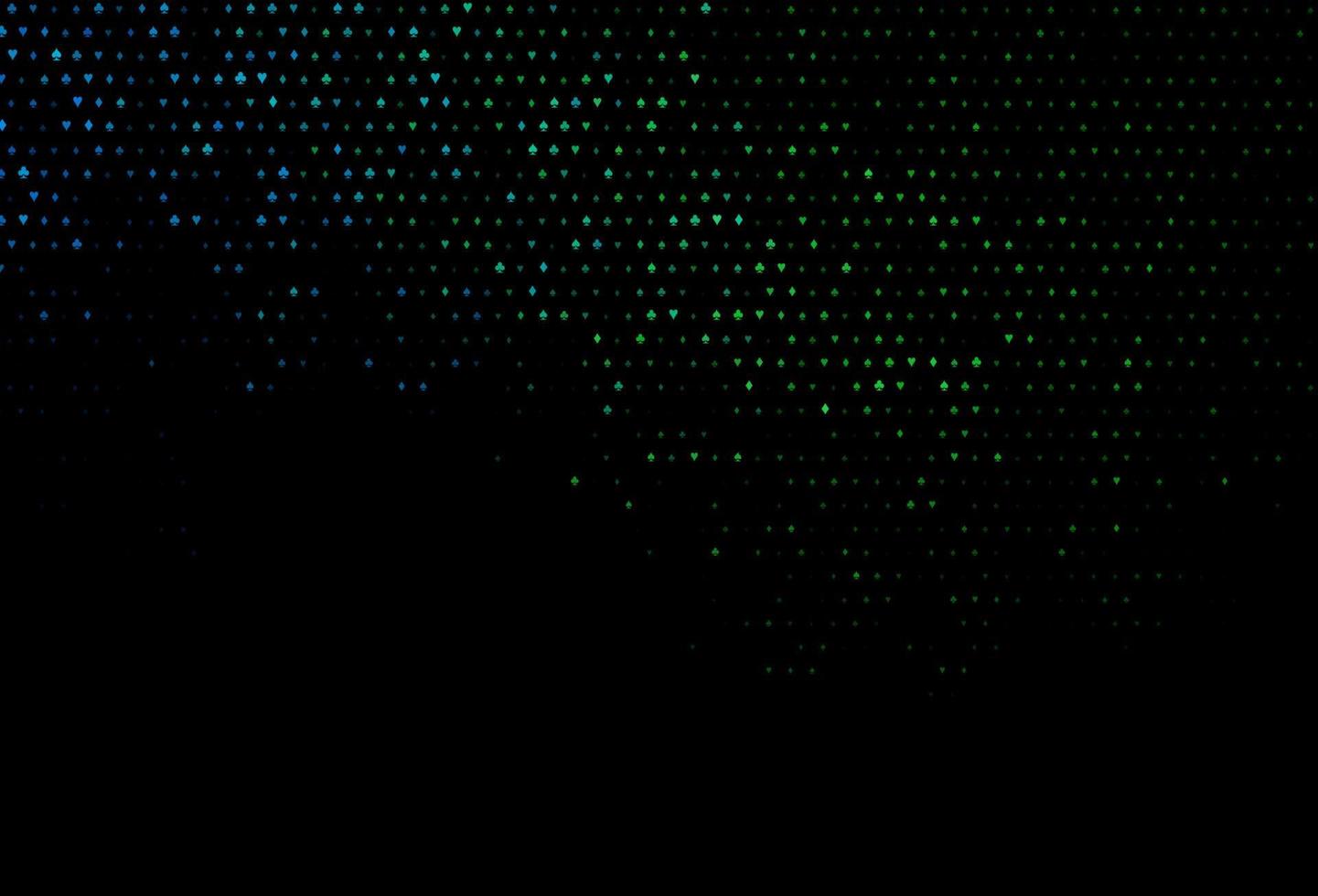 dunkelblaues, grünes Vektorlayout mit Kartenelementen. vektor