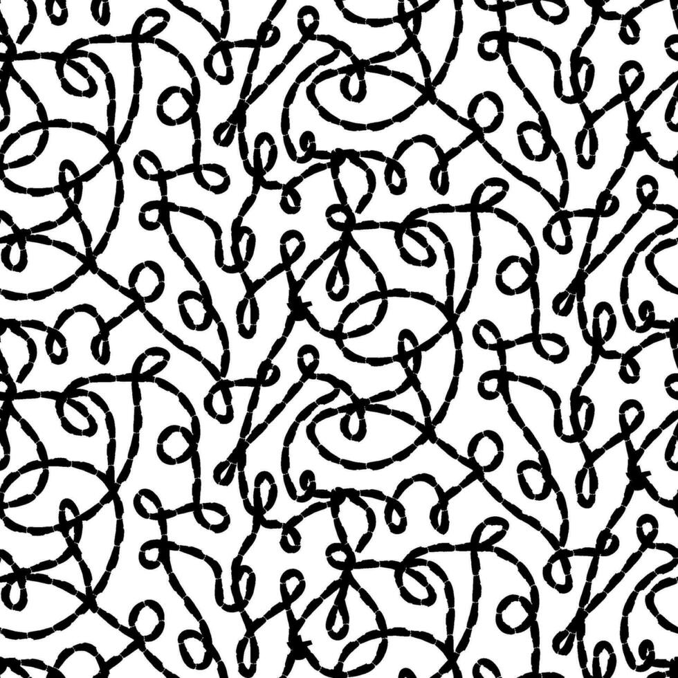 svart linje grunge sömlös mönster vektor
