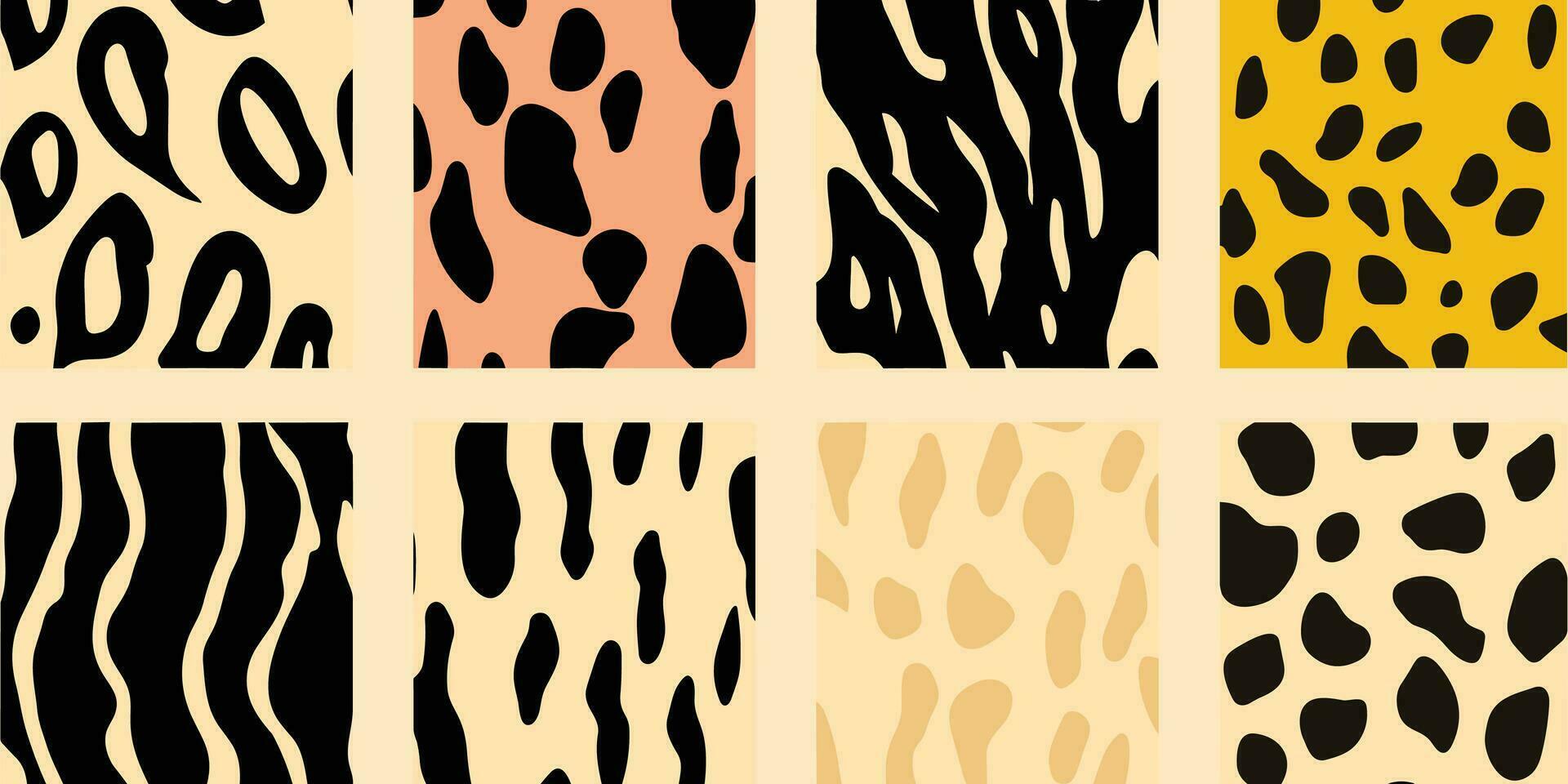 uppsättning av djur- hud mönster vektor