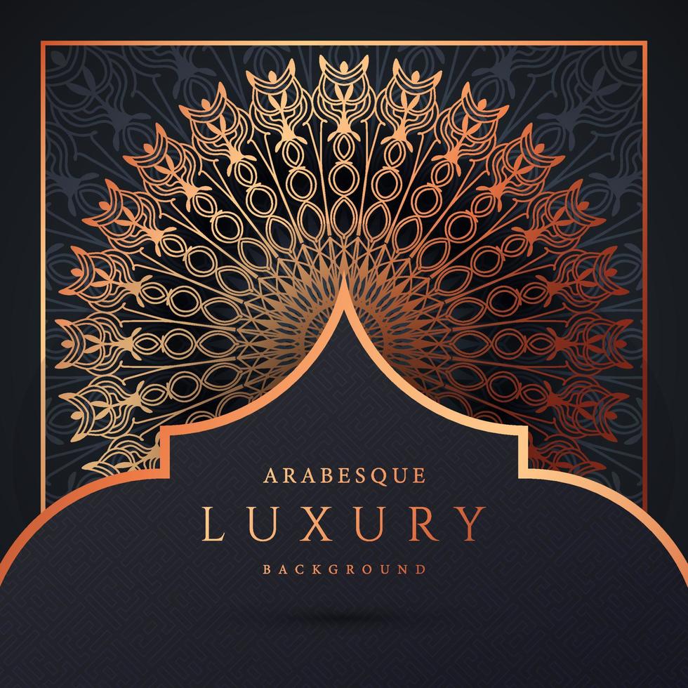 Luxus-Mandala-Hintergrund mit goldener Arabeskenmuster-Goldfarbe. Ornament elegante Einladung Hochzeitskarte, einladen, Arabeskenmuster, islamisch, Hintergrund Cover Banner Illustration Vektordesign vektor