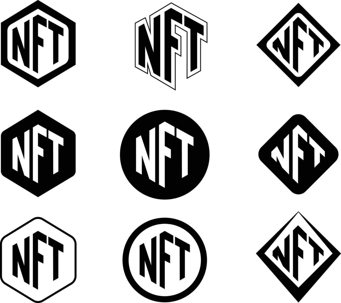 nicht fungibles Token, alternatives Logo und Illustration vektor