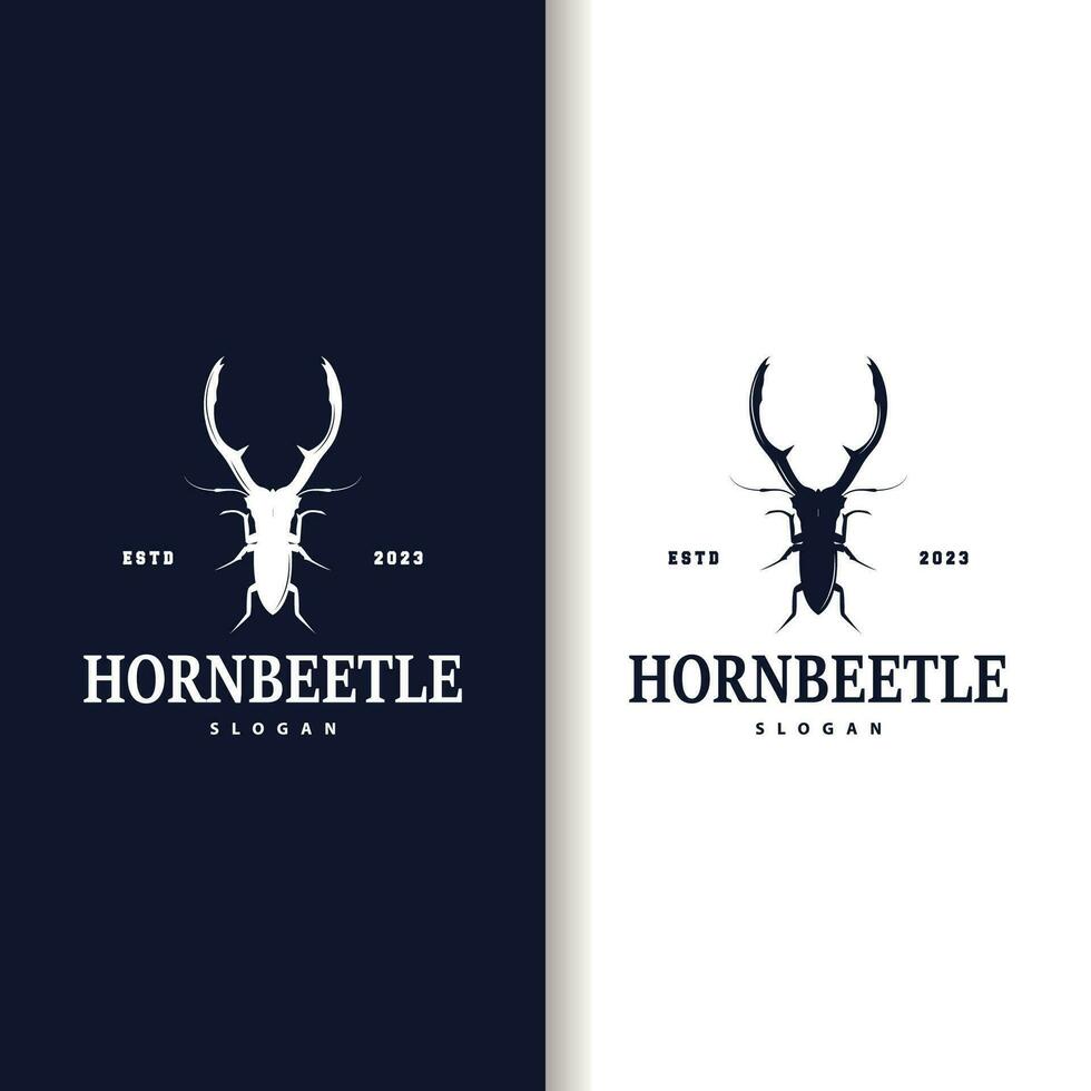 Käfer Logo Design einfach Silhouette Insekt Tier Illustration Vorlage Vektor