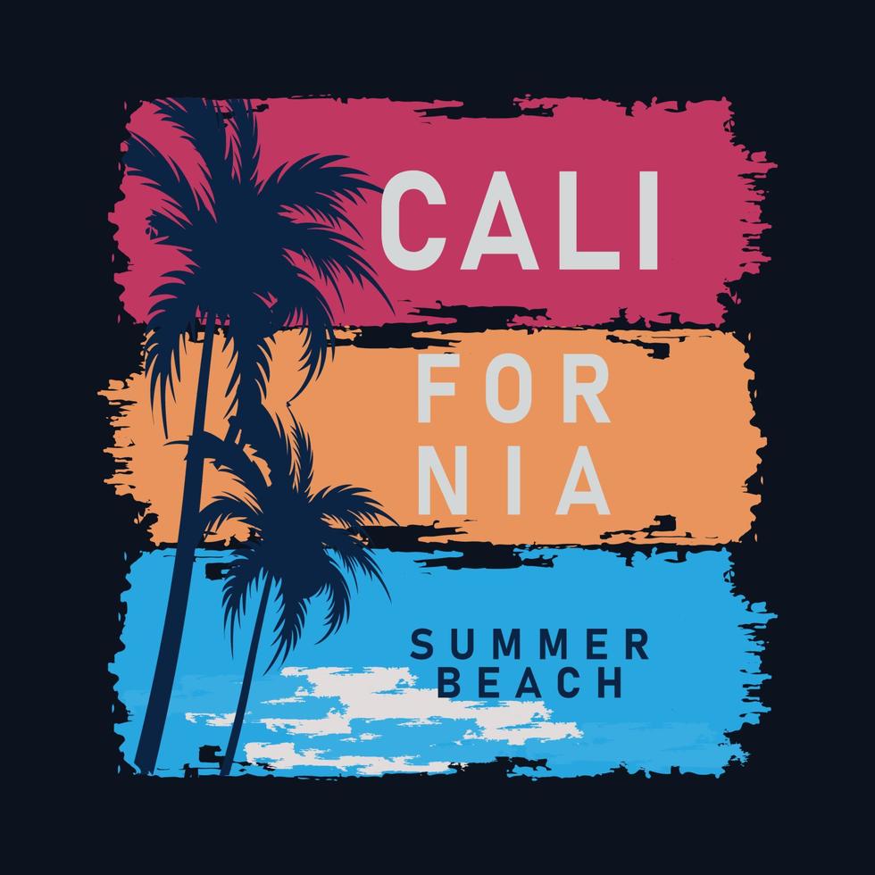 california sommar beach surf och palm stil. design för t-shirt tryck gratis vektor