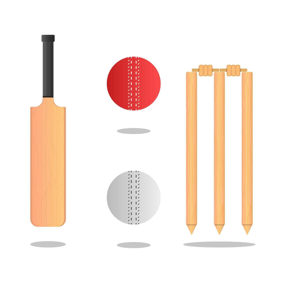 Cricket-Ausrüstung und -Kit vektor