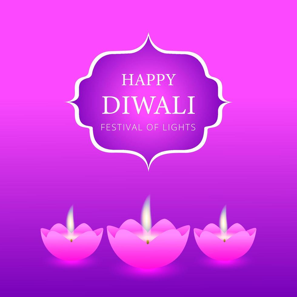 vacker glad diwali festival firande bakgrundsdesign. vektor