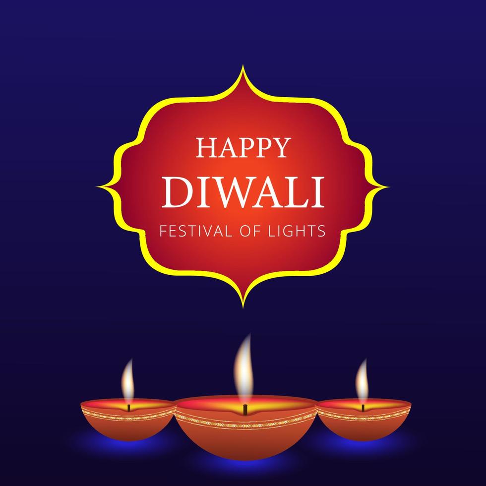 schönes glückliches Diwali-Festival-Feier-Hintergrunddesign. vektor