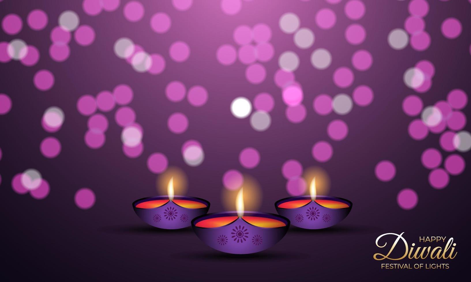 vacker glad diwali festival firande bakgrundsdesign. vektor