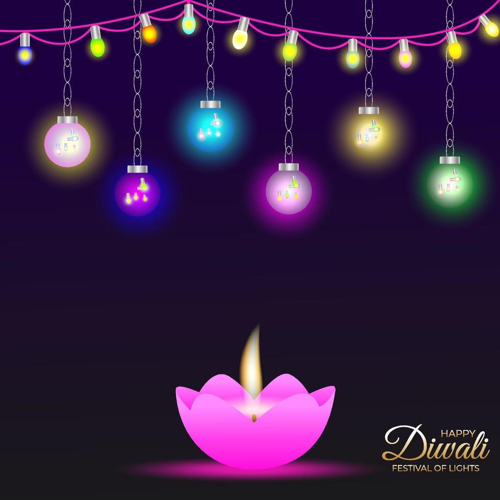 vacker glad diwali festival firande bakgrundsdesign. vektor