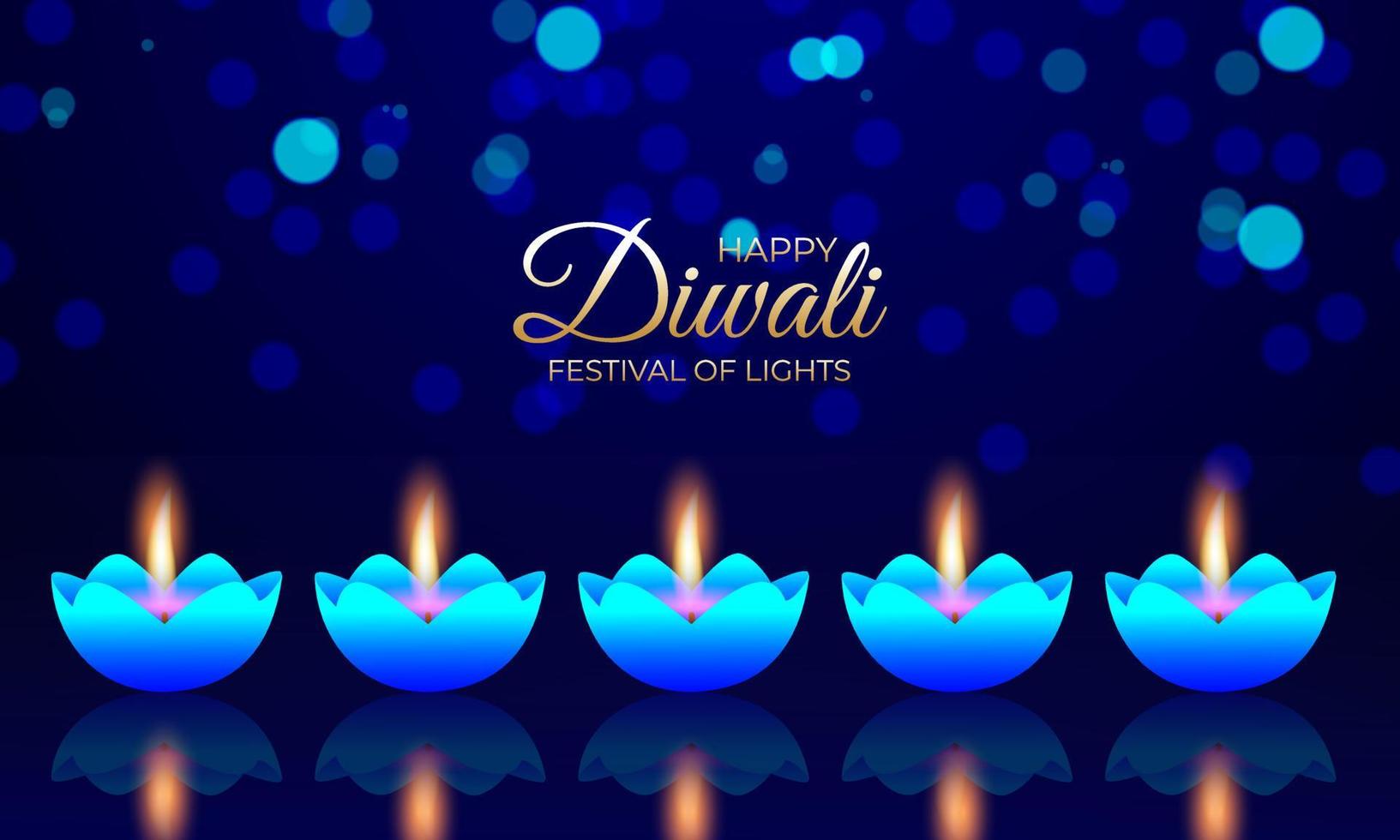 vacker glad diwali festival firande bakgrundsdesign. vektor