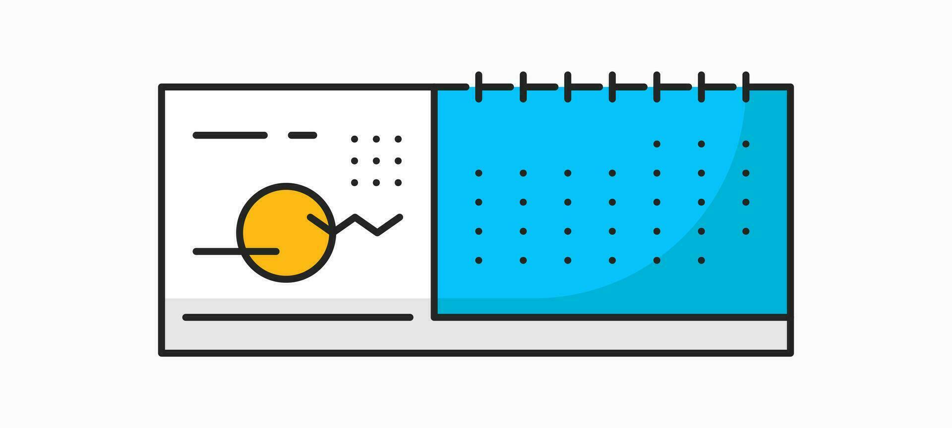 skrivbord eller tabell spiral kalender översikt ikon vektor