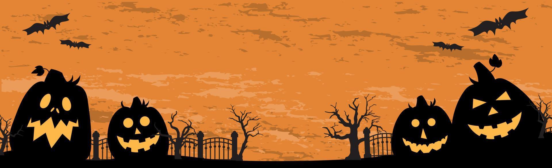 beängstigend düster orange Halloween Hintergrund - Vektor