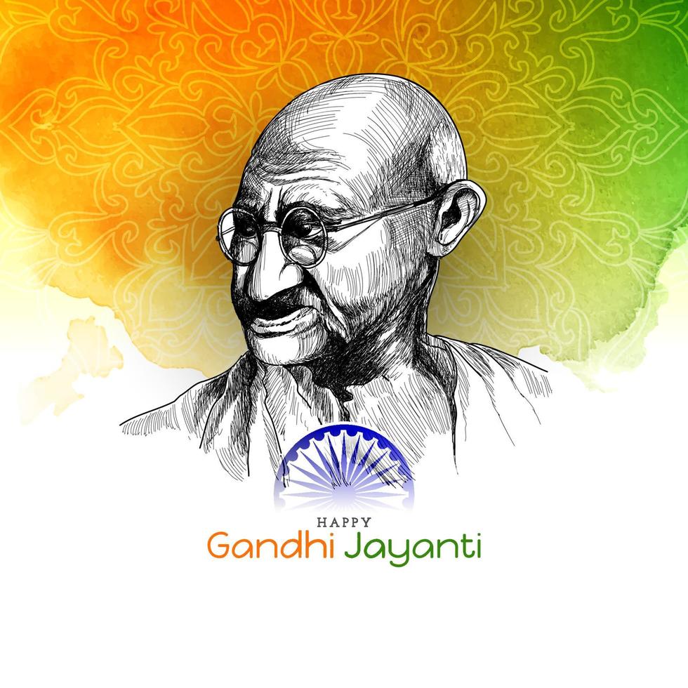 Happy Gandhi Jayanti Feier indische Flagge Farbthema Hintergrund vektor