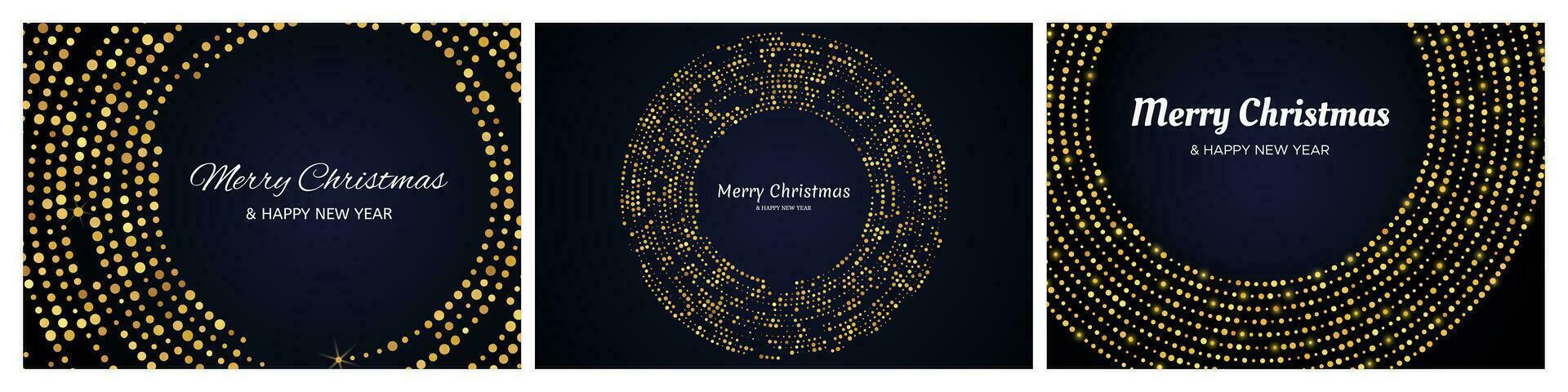 fröhlich Weihnachten Hintergründe mit Gold funkeln Muster vektor