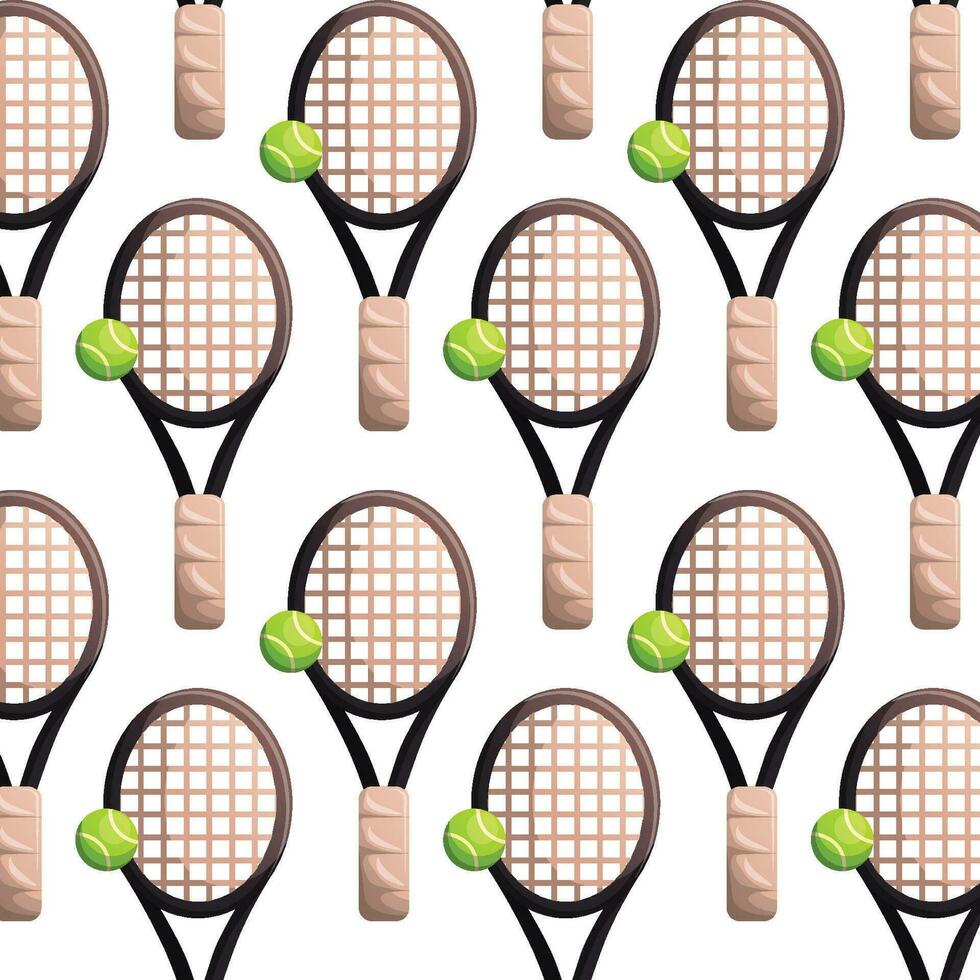 Tennis Schläger und Ball Muster vektor