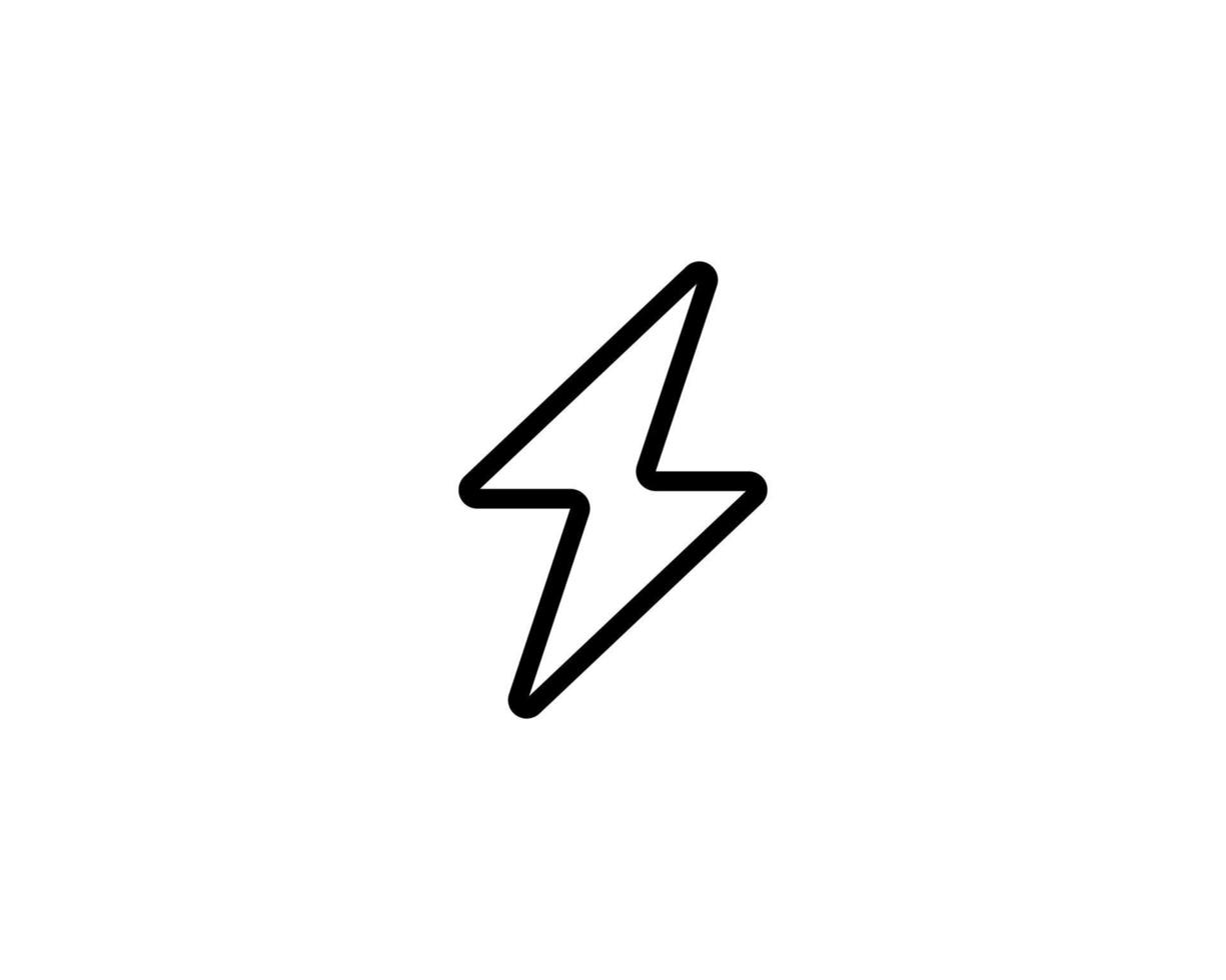 Blitzsymbol aus der Umrisssammlung der Benutzeroberfläche. dünne Linie Blitzsymbol isoliert auf weißem Hintergrund. vektor