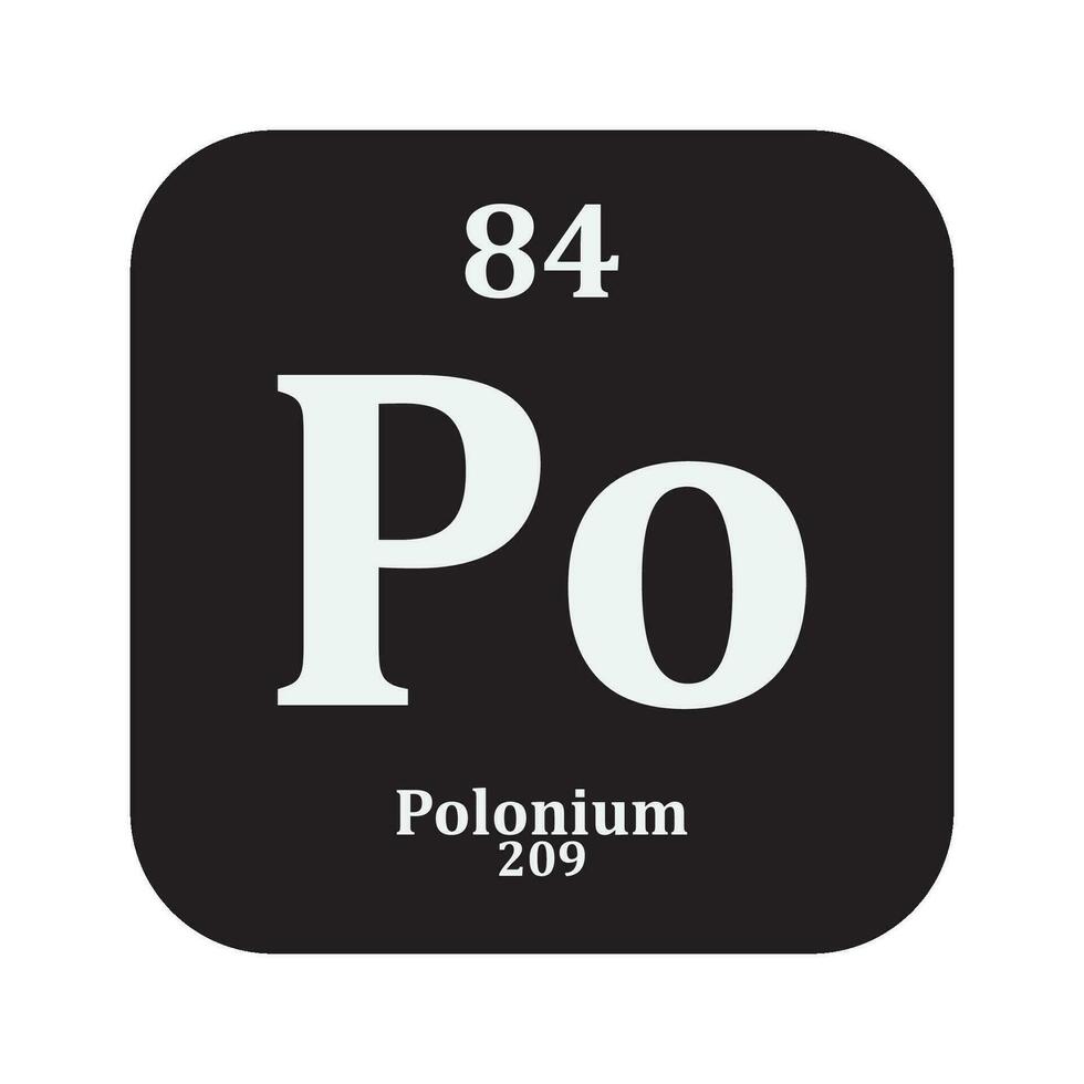 polonium kemi ikon vektor