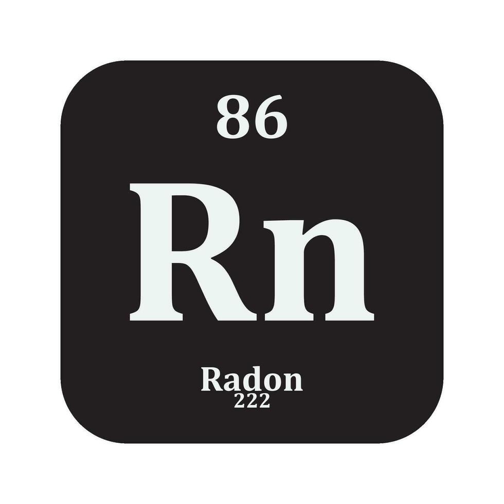 Radon Chemie Symbol vektor